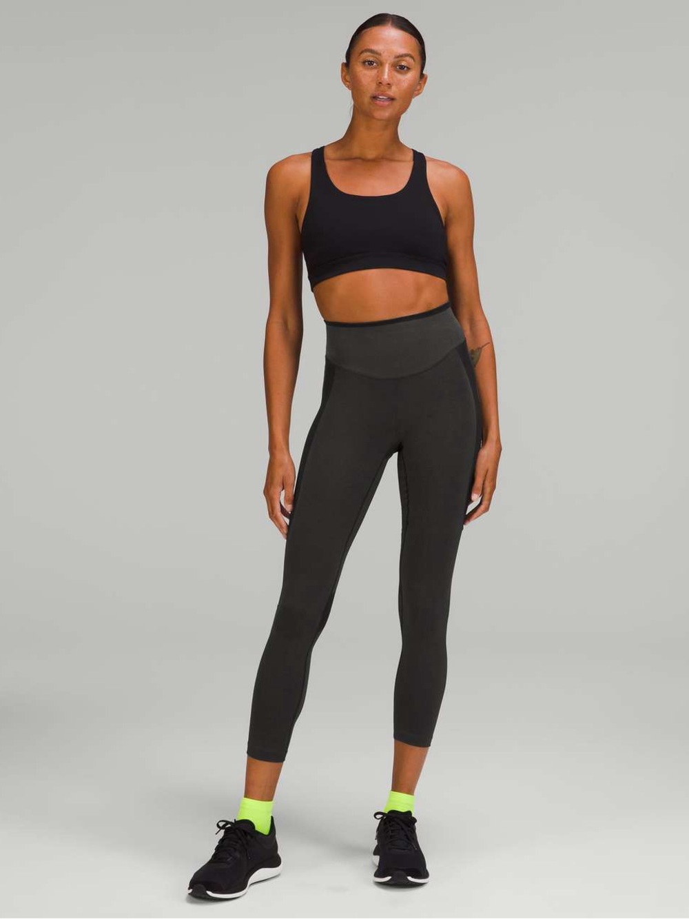 High-Waist Black Cropped Leggings for Women 12